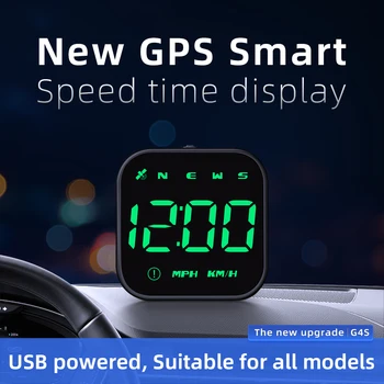 GPS Спидометр, HUD Автомобильный головной дисплей, оповещение о скорости, Мини 2,5-дюймовый светодиодный индикатор с GPS-компасом, Спидометр, напоминание об усталости при вождении