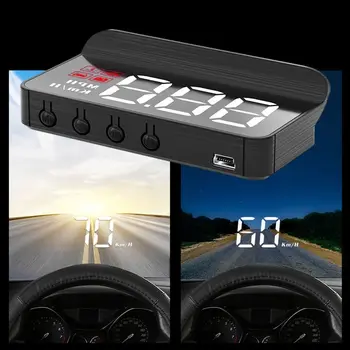 Светодиодный автомобильный GPS HUD Новый крупный шрифт КМ/Ч Автоэлектроника OBD2 HUD Проектор Дисплей Автомобильные аксессуары