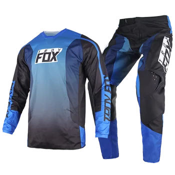 2023 Синие комплекты MX ATV 180 Leed Dkay для взрослых, трикотажные штаны для мотокросса, комбинированный гоночный костюм, комплект снаряжения для горного велосипеда и бездорожья.