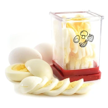 Многофункциональная овощерезка для фруктов с нажимной пластиной, стаканом для нарезки фруктов, яйцерезкой, ножом для нарезки бананов и клубники из нержавеющей стали