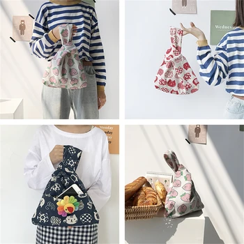 Ретро-сумка на запястье, женская японская сумочка, повседневная льняная сумка через плечо, многоразовая сумка для покупок большой емкости, женский кошелек для монет