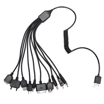 Многоконтактный кабель Зарядное устройство USB Кабельадаптер Кабель для передачи данных 10 в 1 Многофункциональный USB кабель для передачи данных Универсальный