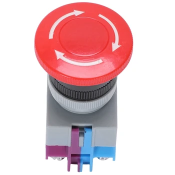 2X Ac 600V 10A Красный гриб, кнопочный выключатель аварийной остановки, 22 мм, без Nc