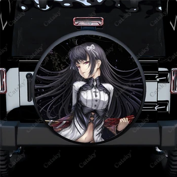 Сексуальные автомобильные аксессуары для аниме-девушек, защитный чехол для запасного колеса, универсальный декоративный протектор для наружных колесных покрышек для кемпера
