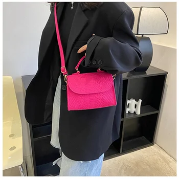 Новые розовые сумки, женская корейская мода, женская сумка через плечо, трендовые сумки, ретро Дизайнерские роскошные сумки, однотонная сумка для девочек