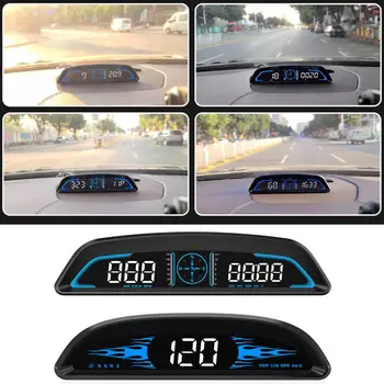 Автомобильный спидометр HUD Универсальный GPS-спидометр HUD Цифровые датчики с адаптивным датчиком света На экране высокой четкости для определения скорости