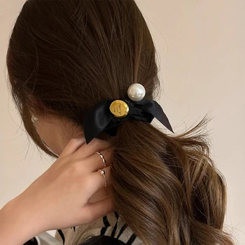 Высокоэластичная винтажная резинка для волос с имитацией жемчуга Классические резинки в Корейском стиле Лента Бант Веревка для волос для девочек Аксессуары для волос