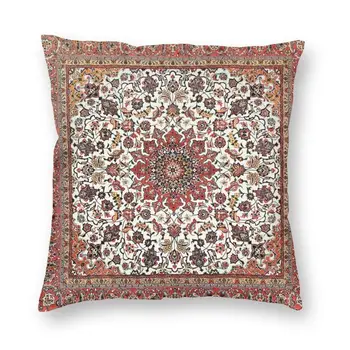 Чехлы для подушек из красного персидского ковра в богемном стиле 45x45, домашний декор, 3D-печать, антикварная наволочка для постельных принадлежностей, диван с двойной стороной